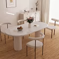 Dining Table and Chair Combination Marble Dining Table Cream Style Dining Table and Chair Internet Popular Dining Table and Chair 3d model