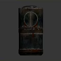 Rusty Circular Small Building With Textured Surface Circular Opening And Weathered Exterior