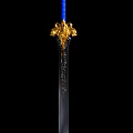 Ornate Sword With Black Scabbard Carved Patterns And Golden Hilt Eagle Decoration 3d model