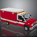 Fun Kids Pixel Art Ambulance Toy with Red White Design for Children Play