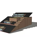 Green Terraced Garden Landscape Design With Multi Level Platforms And Steps