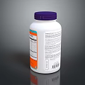 White Supplement Bottle With Purple Cap And Detailed Nutritional Label