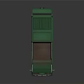 Green And White Garbage Truck With Open Container For Waste Collection