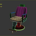 Black Barber Chair With Armrests Backrest Footrest And Round Metal Base