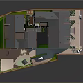 Modern Detached Villa Exterior Design With Gray Roof Brick Walls And Landscaped Courtyard Driveway