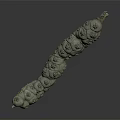 Fresh Green Pod Crop With Long Shape And Bumpy Surface Agricultural Produce 3d model