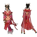 Modern game character Diao Chan 3d model