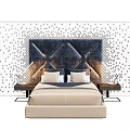 Modern Background Double Bed Double Bed 3d model