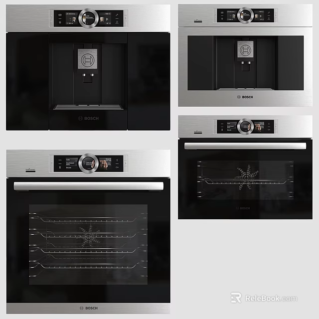 Modern Built in Kitchen Appliances With Stainless Steel Finish And Smart Design 3d model 