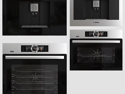 Modern Built in Kitchen Appliances With Stainless Steel Finish And Smart Design 3d model