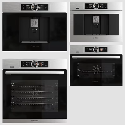 Modern Built in Kitchen Appliances With Stainless Steel Finish And Smart Design 3d model