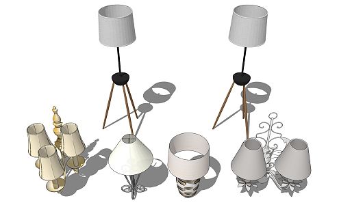 Jane European lamps combined decorative lamp wall lamp table lamp floor lamp 3d model