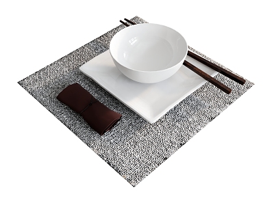 Tableware Bowl Chopsticks Plate Placemat model