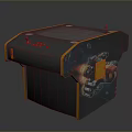 Arcade Gaming Machine With Colorful Screen Control Joystick And Mechanical Character Design