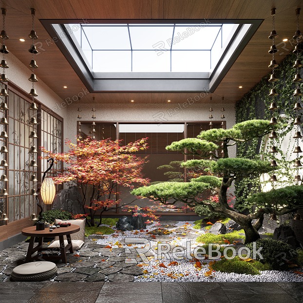 New Chinese Zen Patio Courtyard Landscape Landscape Landscaping Landscape Plants Moss Landscape Landscape Setches Patio Landscape model