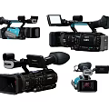 Assorted Digital Camcorders With Various Designs LCD Screens And Camera Lenses 3d model