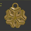 Snowflake Shaped Copper Colored Jewelry Pendant With Geometric Design And Shiny Surface