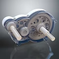 Durable Gear Tools With Transparent Casing Multiple Gears And Metal Shafts 3d model