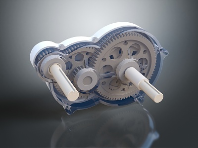 modern gear engine 3d model