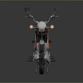 Vintage Orange Motorcycle with Black Seat Chrome Headlight and Exhaust Pipe