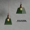 Green Glass Shade Pendant Lights With Brass Finish For POLIFORM Modern Interior