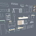 Diverse Home Furniture Line Art Designs With Sofa Bed Shelves And Tables