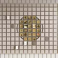 Decorative White Tile Background Wall with Central Circular Pattern and Small Decorative Squares 3d model