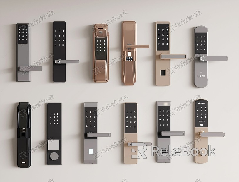 Modern door handle smart password fingerprint lock model