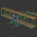 Vintage Wooden Biplane With Double Wings And Historical Aviation Structure