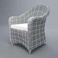 Stylish Rattan Leisure Chair With Blue Cushion Comfortable Outdoor Seating Design