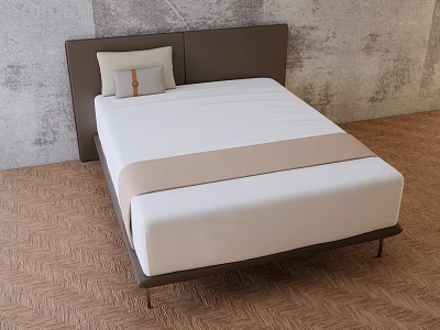 Modern Double Bed 3d model Modern Double Bed 3d model