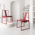 New Chinese Minimalist Red Master Chair New Chinese Minimalist Single Chair 3d model