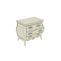 Vintage Carved Wooden Chest of Drawers With Decorative Handles and Curved Design