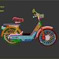 Pinguo Stylish Motorcycle With Orange Body Turquoise Panel Black Seat And Silver Wheels Design