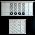 White Cabinet And Door Design With Geometric Panel Patterns For Interior Decor 3d model