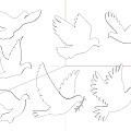 Pigeon silhouette animal silhouette paper cutout wall decoration decorative element symbol Icon 3d model