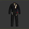 Black BJJ Gi Martial Arts Uniform with Gold Embroidery and Matching Pants