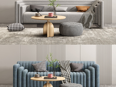 Modern sofa coffee table combination model