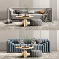 Modern sofa coffee table combination 3d model