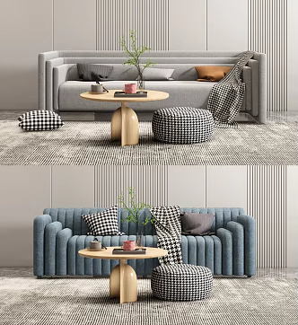 Modern sofa coffee table combination 3d model