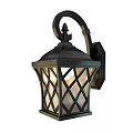 Vintage Style Wall Sconce With Metal Frame And Lattice Glass Shade For Decorative Lighting