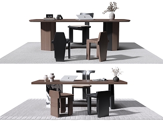 Middle Style Desk 3d model