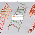 Colorful Modern Pergola Structures With Geometric Curved And Linear Designs 3d model