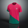 Stylish Portuguese Short Sleeve Football Jersey Nike Pink And Green With National Team Crest