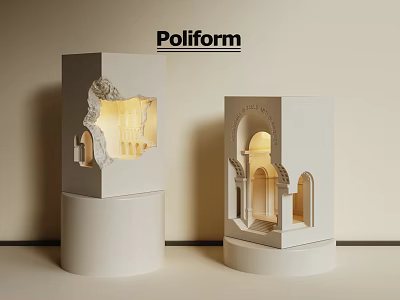 Poliform Gypsum Cornice Decorative Models With Carved Design And White 3d model