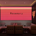 Rosemary Bar Interior With Pink Tiled Wall Brown Leather Booths And Cold Heat Neon Sign
