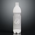 White Plastic Food Beverage Bottle With Elegant Logo Design And Sleek Shape