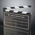 Classic Clapperboard With Black White Stripes Company Name Production No Date Scene Take Fields