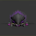 Elegant Fantasy Character With Black Purple Wings Adorned Pink Flowers And Golden Horns
