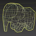 Wooden Elephant Figurine With Smooth Surface And Carved Details On Gray Background